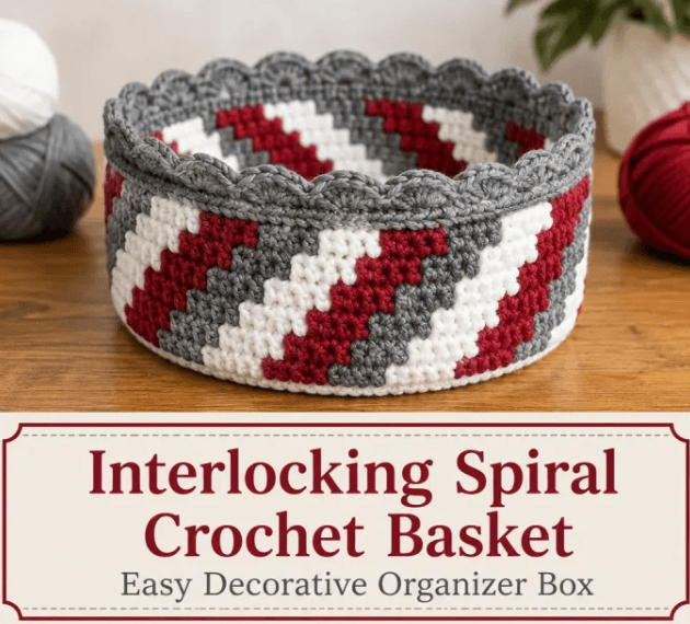 Interlocking Spiral Crochet Basket: A Free Crochet Pattern!